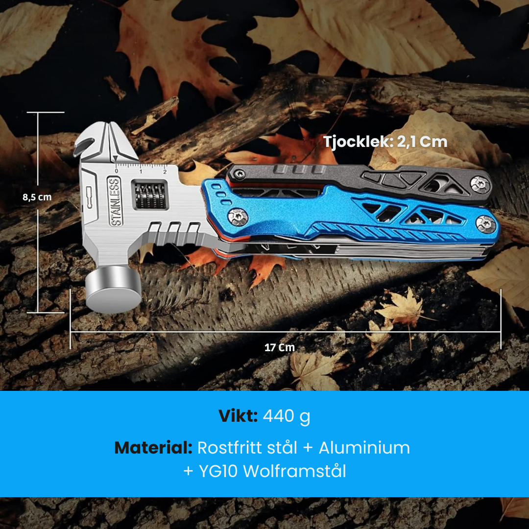 HandyPro™ – 18-i-1 Multifunktionell Hammare och Verktygssats