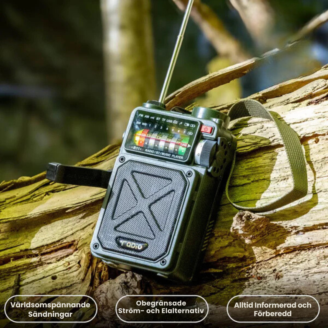 SafeSignal™ | Solcellsdriven Vevradio för Nödsituationer