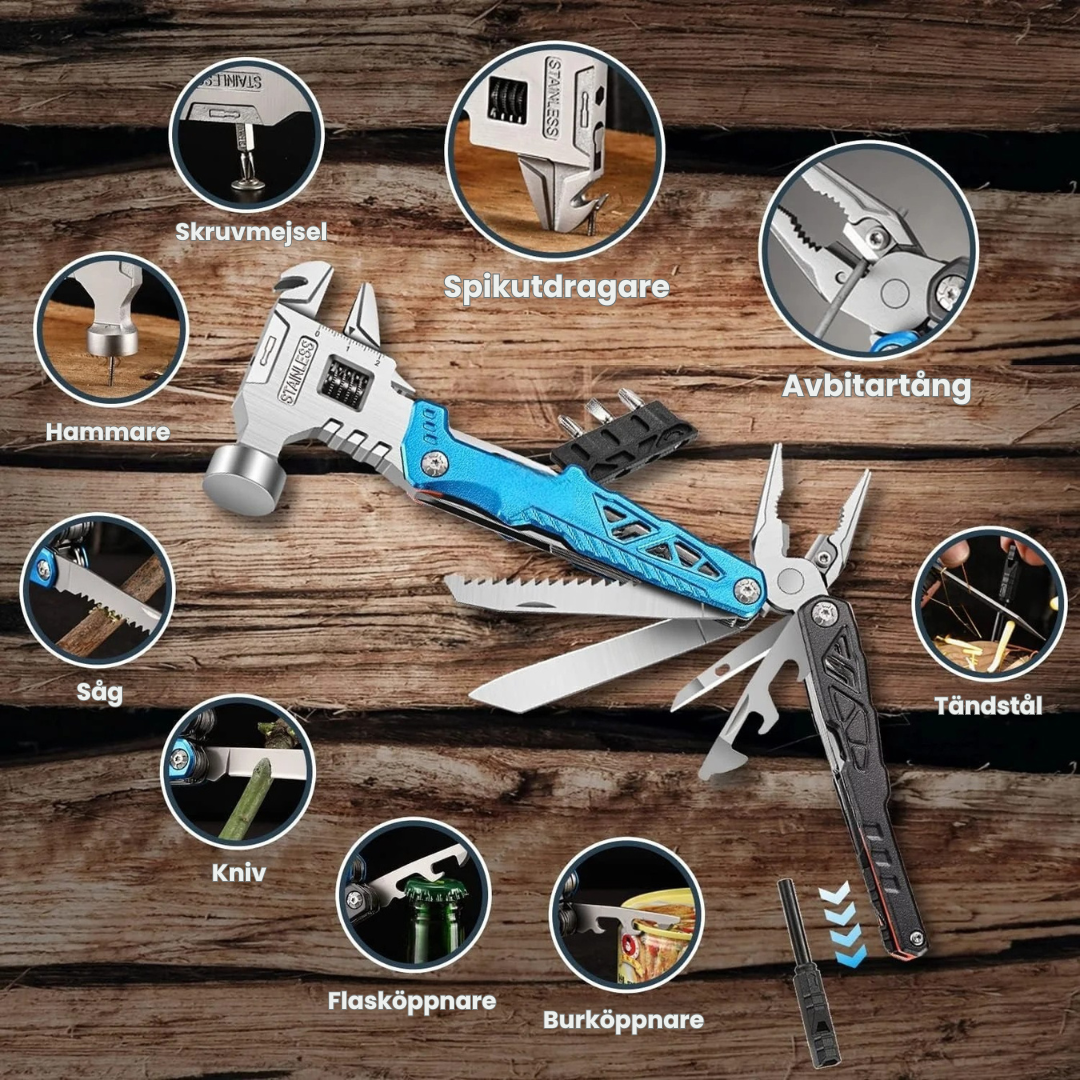 HandyPro™ – 18-i-1 Multifunktionell Hammare och Verktygssats